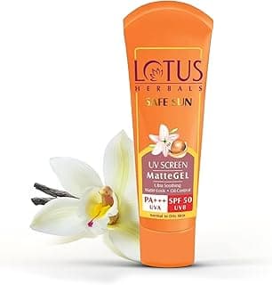 Lotus Herbals Safe Sun Invisible Matte Gel Sunscreen SPF 50 PA+++ , For Men & Women, Non-Greasy, Suitable for Oily Skin, 50g