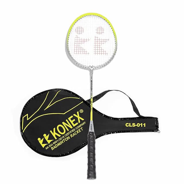 Konex Lightweight Aluminium Composite Badminton Racquet with Free 3/4 Cover | for Beginner and Intermediate Players (Pack of 1, Yellow)