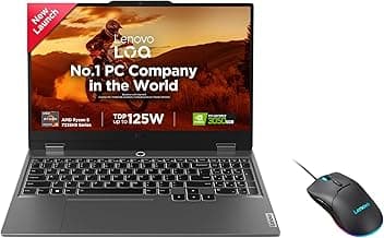 Lenovo LOQ 2024 AMD Ryzen 5 7235HS 15.6" (39.6cm) 144Hz 300Nits FHD IPS Gaming Laptop (12GB/512GB SSD/Win/NVIDIA RTX 3050 6GB/Grey/2.4Kg), 83JC0031IN +M210 Mouse