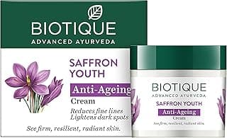 Biotique Saffron Dew Youthful Moisturizer | Protects Skin Cells | Prevents Ageing and Retains Youthful Glow | 100% Botanical Extracts | Suitable for All Skin Types | 50gm