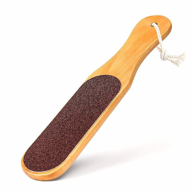 Temperia Double Sided Foot File Scrubber | Dead Skin & Callus Remover | Feet Scraper | Pedicure Tool with Wooden Handle